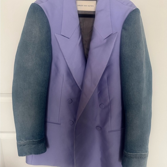Dries Van Noten Blink Bis denim and satin blazer size medium - Picture 2 of 11